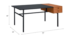 Oaken - Desk - Honey Oak & Black