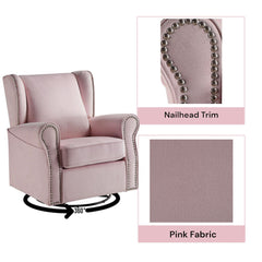 Tamaki - Swivel Chair - Pink Fabric