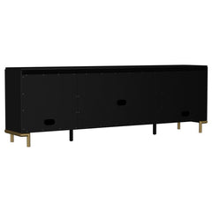 Arini - Rattan Cane 2-Door TV Stand Media Console - Black