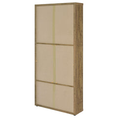 Hawthorne - 4-Shelf Glass Door Tall Cabinet With Drawers - Mango