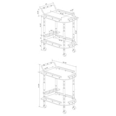 Palmer - 2-Tier Rectangular Wood Bar Cart - Merlot