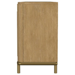 Arini - Rattan Cane 2-Door TV Stand Media Console - Sand Wash