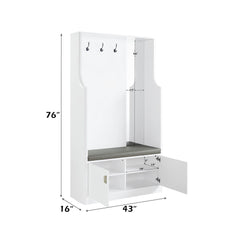 Buck II - Hall Tree - White High Gloss