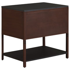 Zimmerlee - 2-Drawer Side Table with Shelf - Rust Brown