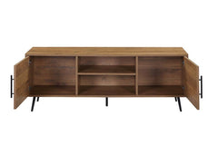 Wafiya - TV Stand - Rustic Wood & Black Finish