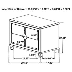 Olivia - 2-Drawer Nightstand Bedside Table - Pearl White