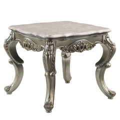 Miliani - End Table With Marble Top - Natural Antique Bronze