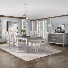 Katia - Arm Chair (Set of 2) - Light Gray Linen & Weathered White