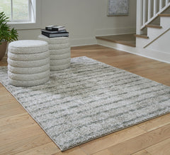 Laddway - 5' x 7' Rug - Cream / Green