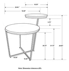 Yael - Round Mango Wood Accent Side Table - Natural And Gunmetal