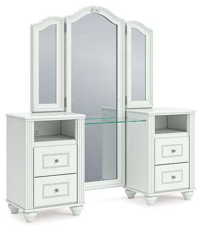Kozlani - Vanity With Mirror - White