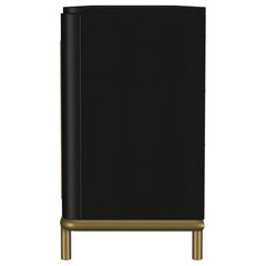 Arini - Rattan Cane 2-Door TV Stand Media Console - Black
