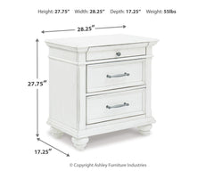 Kanwyn - Three Drawer Night Stand - Whitewash