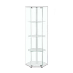 Zahavah - 4-Shelf Hexagonal Clear Glass Curio Cabinet