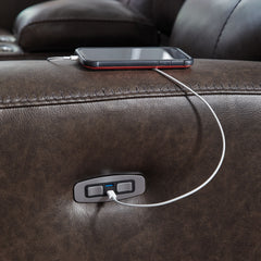 Crossplex - Power Reclining Loveseat / Console / Adjustable Headrest - Smoke