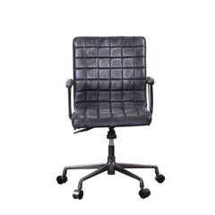 Barack - Executive Office Chair - Vintage Black Top Grain Leather & Aluminum