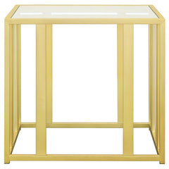 Adri - Rectangular Glass Top Side End Table