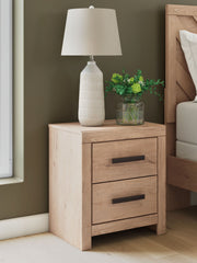 Sanginlane - Tan - Two Drawer Night Stand