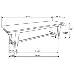 Reynolds - Wood Trestle Base Dining Bench - Brown Oak