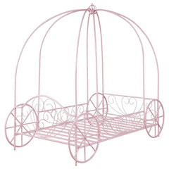 Massi - Metal Twin Canopy Bed - Powder Pink