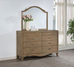 Trenton - 6-Drawer Bedroom Dresser With Mirror - Washed Mango