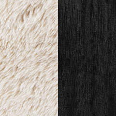 Paquet - Faux Fur Upholstered Chair Solid Wood Arms - Latte