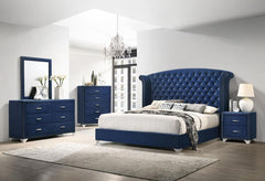 Melody - 6-Drawer Upholstered Dresser With Mirror