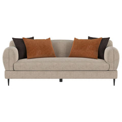 Jade - Chenille Upholstered Sculpted Track Arm Sofa - Latte
