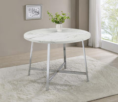 Alcott - Round Dining Table Faux Marble - Carrara