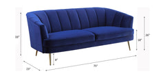 Eivor - Sofa - Blue Velvet