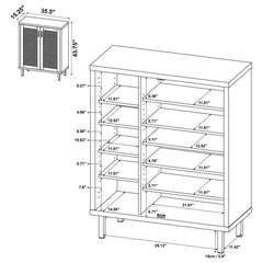 Teller - 2-Door Shoe Storage Cabinet - Natural Oak