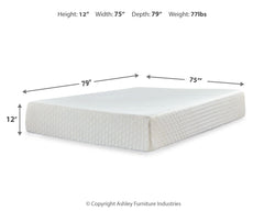 Chime - White - California King Mattress - 12-inch