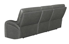 Longport - Upholstered Power Sofa - Grain Leather - Charcoal