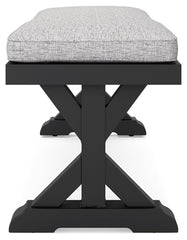 Beachcroft - Bench With Cushion - Black / Light Gray