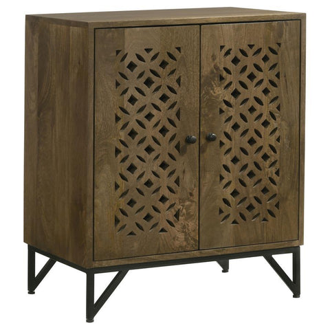 Zaria - 2-Door Wooden Accent Cabinet - Brown