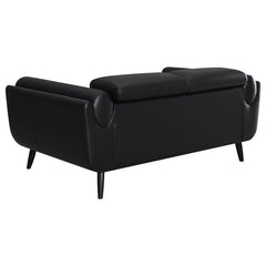 Shania - Upholstered Low Back Loveseat - Black