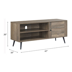 Baina II - TV Stand - Rustic Oak & Black Finish