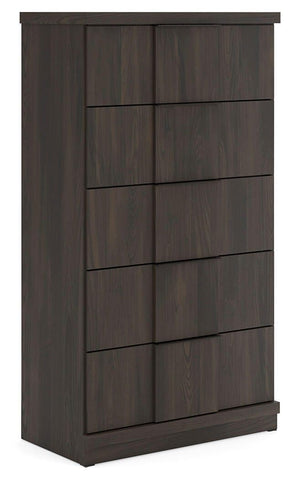 Shaehartin - Five Drawer Chest - Dark Brown