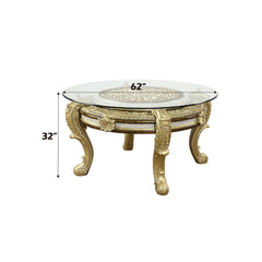 Desiderius - Round Dining Table - Antique Gold & Hand-Painted Brown