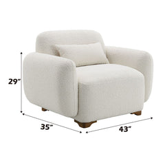 Darius - Chair With Pillow - Beige Boucle