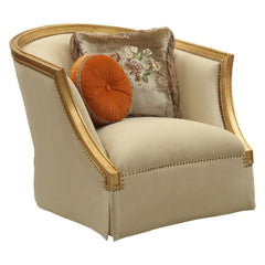 Daesha - Chair - Tan Flannel & Antique Gold