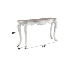 Ciddrenar - Accent Table - Marble Top & White Finish