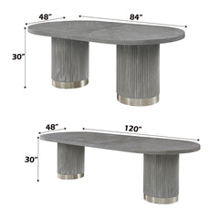 Adalynn - Dining Table With 2 Leaves - Weathered Gray Oak