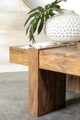 Samira - Square Solid Wood Coffee Table - Natural Sheesham