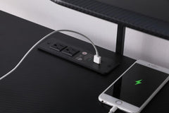 Alfie - Computer Gaming Desk With USB Ports - Black