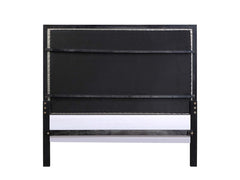 Nicola - Queen Bed - Silver PU & Black Finish