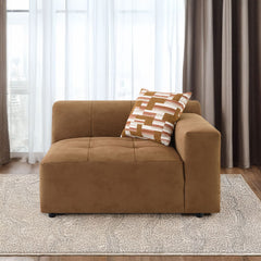 Zoey - Modular - RF Arm Chair With Pillow - Chocolate Suede