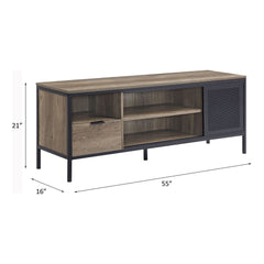 Nantan - TV Stand - Rustic Oak & Black Finish - 21"