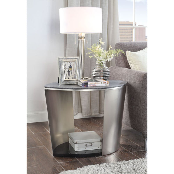 Thyge - End Table - Satin Plated & Glass Stone