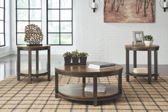 Roybeck - Light Brown / Bronze - Occasional Table Set (Set of 3)